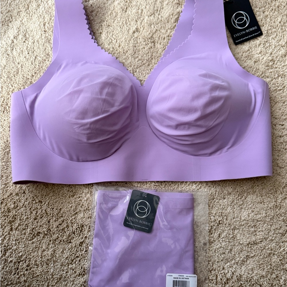 Evelyn Bobbie - Evelyn Bra and Panty Set in Lavender XL NWT